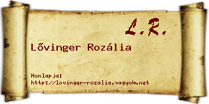 Lővinger Rozália névjegykártya